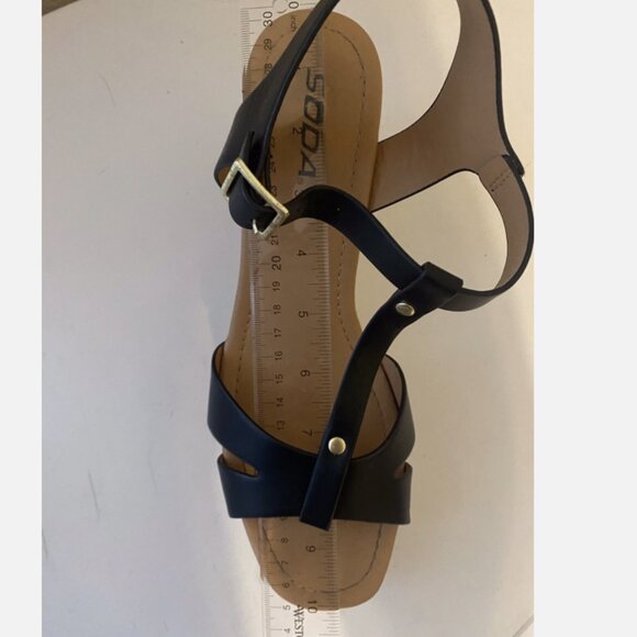 SODA Womens Black Ankle Strap Platform Wedge Espadrille Sandals - Picture 5 of 7